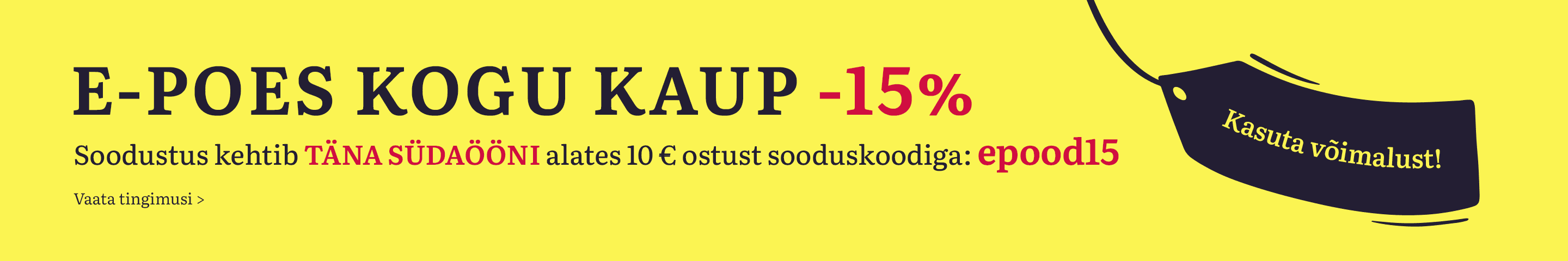 Rahva Raamatus on kogu kaup vähemalt -15% | Soodushinnaga on raamatud, mängud, kingitused, kooli- ja kontoritarbed!