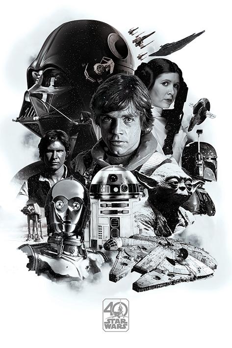 POSTER STAR WARS 40TH ANNIVERSARY (MONTAGE), MAXI