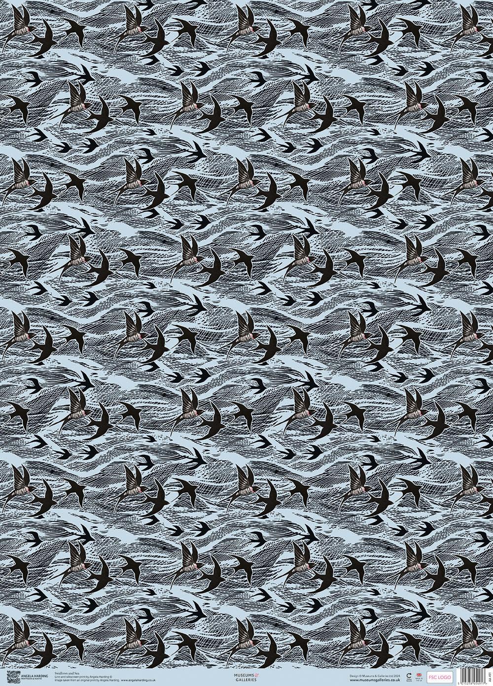 Pakkepaber Swallows and Sea, 50x70cm