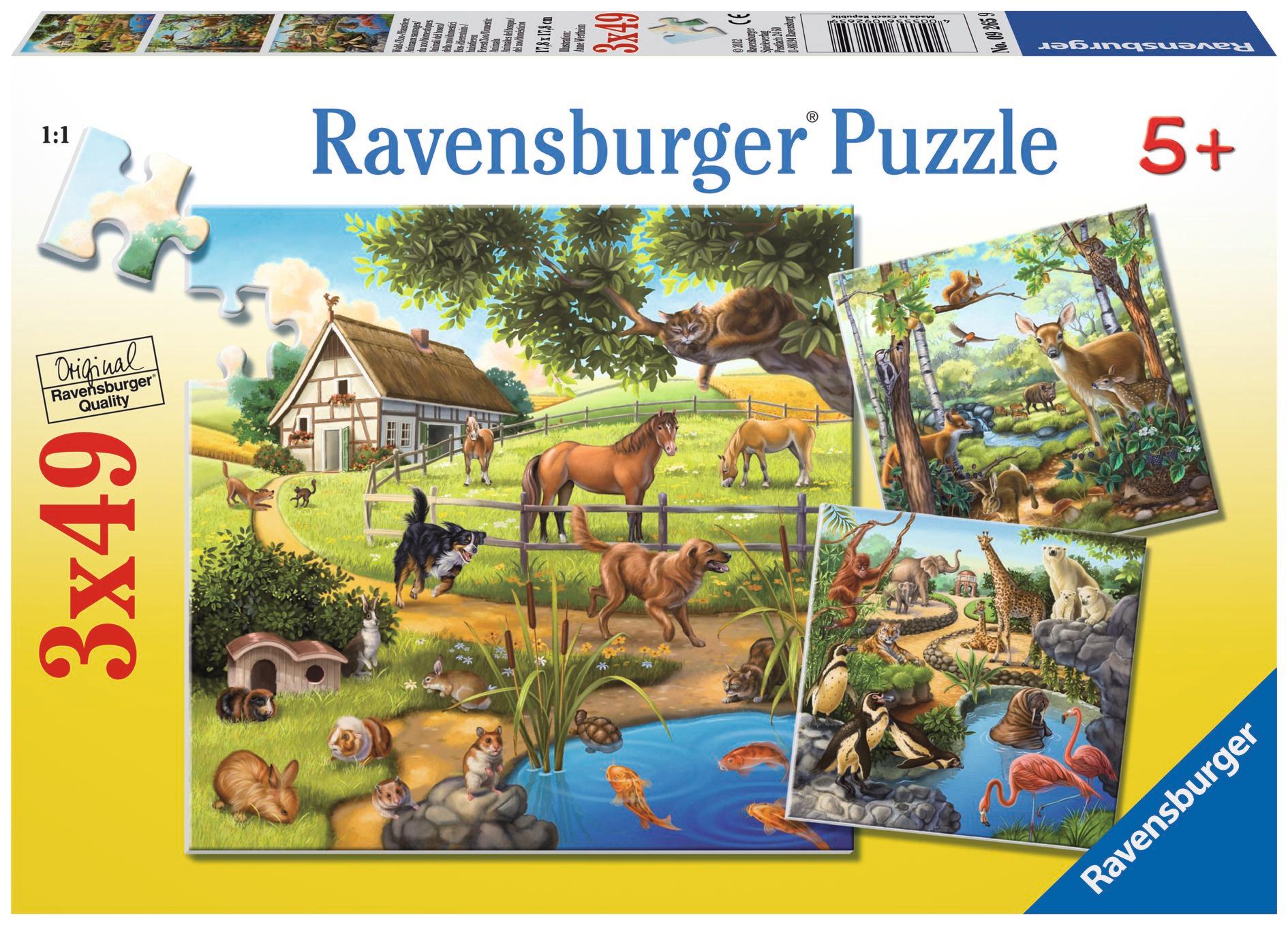 Ravensburger pusle 3x49 tk Loomad