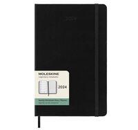 Moleskine 12M (2024) Weekly Notebook Large, Black, Hard Cover