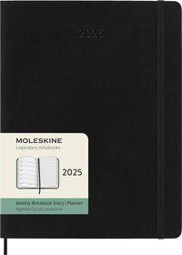 Moleskine 12M (2025) Weekly Notebook XL, Black, Soft Cover