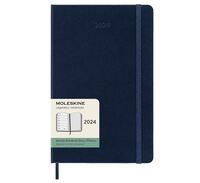 Moleskine 12M (2024) Weekly Notebook Large, Sapphire Blue, Hard Cover