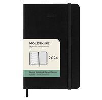 Moleskine 12M (2024) Weekly Notebook Pocket, Black, Hard Cover
