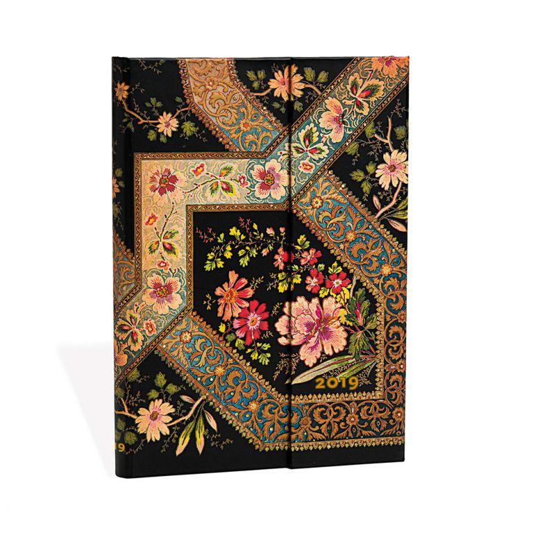 2019 Paperblanks Vertical Midi Filigree Floral Ebony