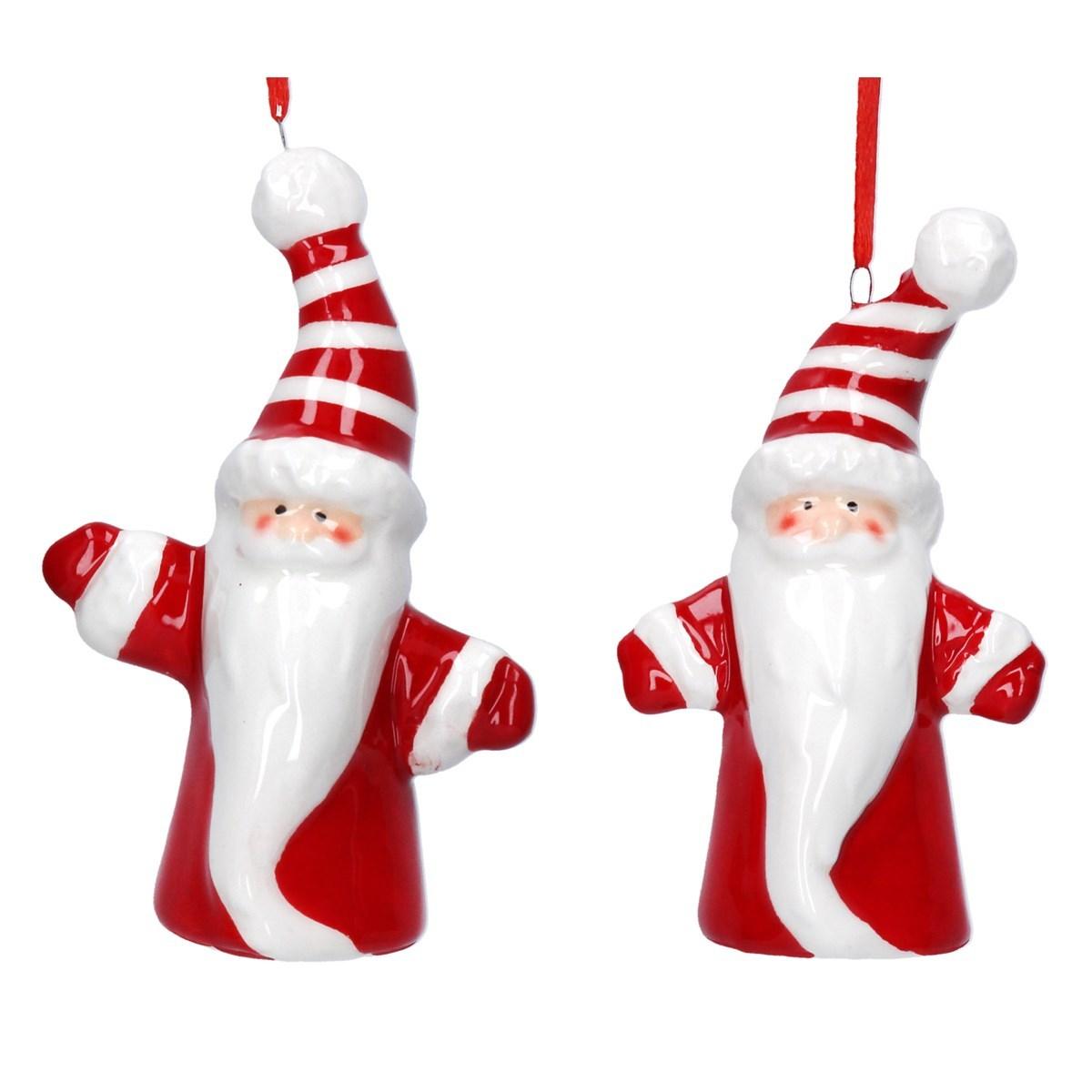 Kuuseehe Candy Stripe Ceramic Santa, assortii