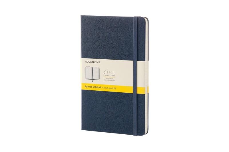 MOLESKINE NOTEBOOK LARGE SQUARED, SAPPHIRE BLUE, HARD COVER