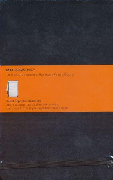 MOLESKINE REPORTER NOTEBOOK LARGE RULED BLACK HARD COVER