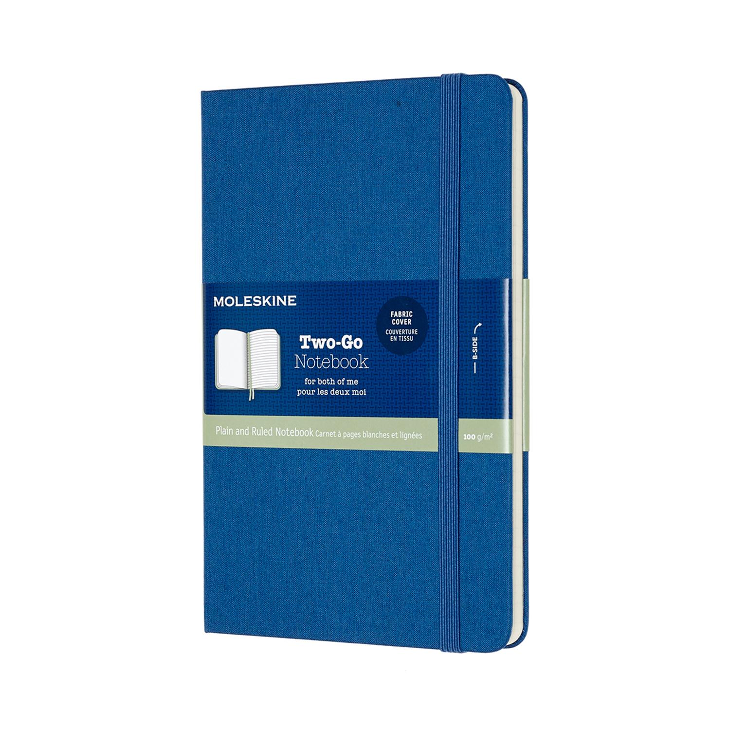 Moleskine Two-Go Notebook Medium Ruled-Plain Lapis BLUE