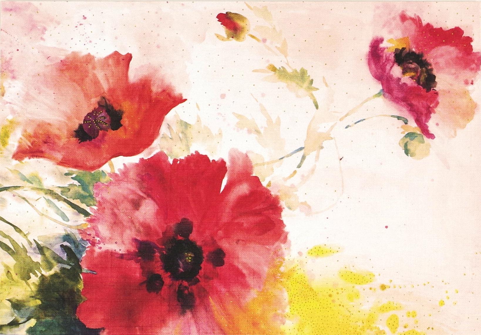 Õnnitluskaartide komplekt Watercolor Poppies, 14tk