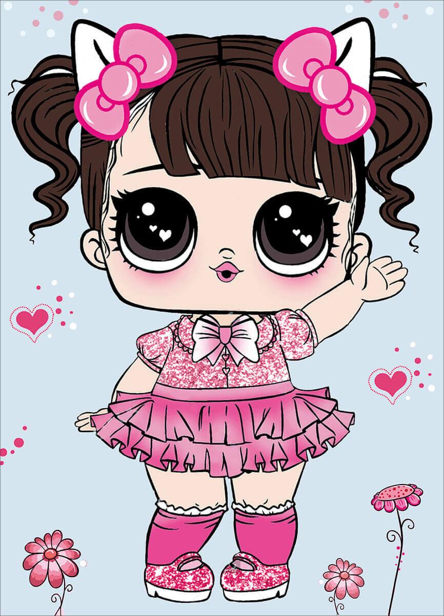 TEEMANTMAAL LITTLE GIRL IN A PINK DRESS 17X22CM