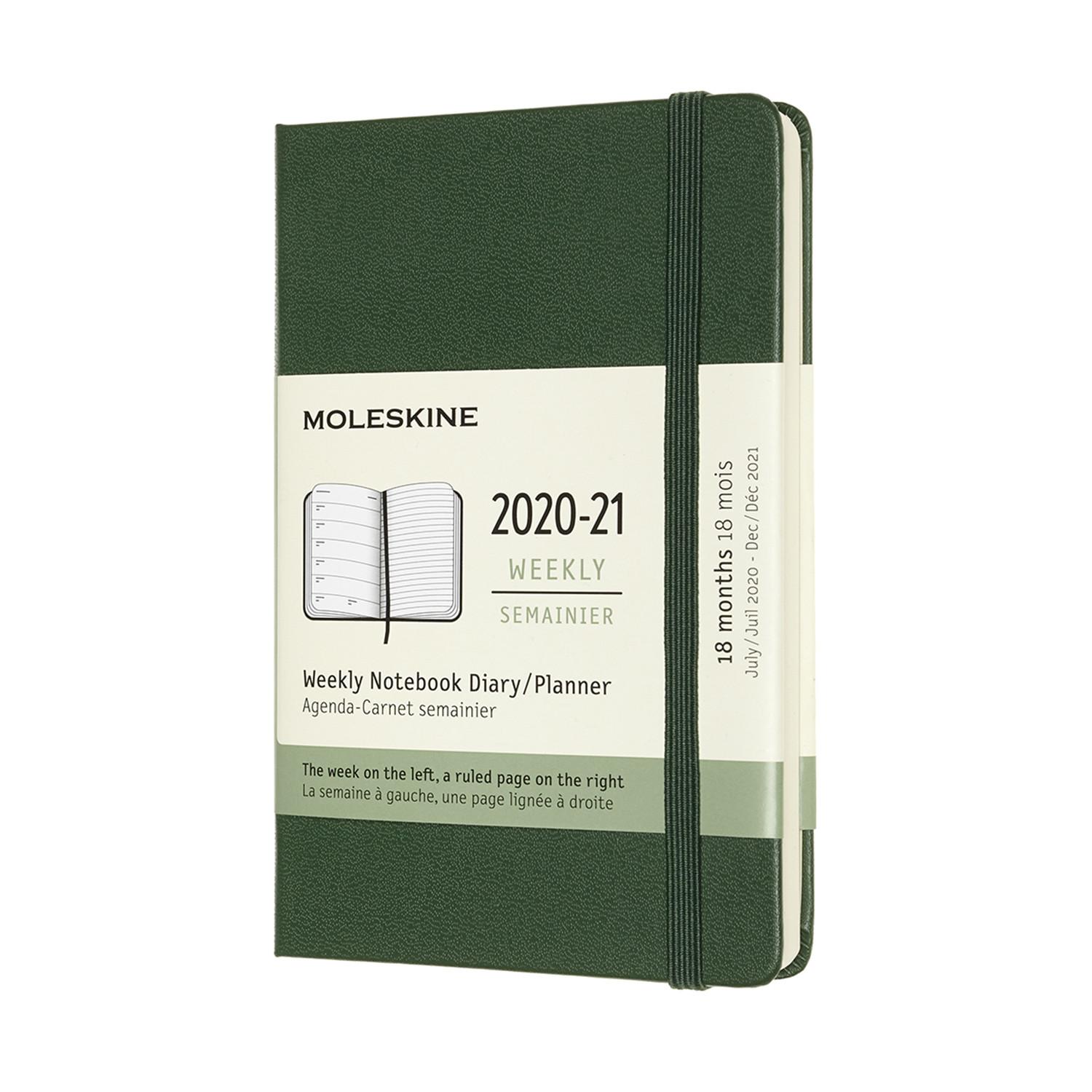 Moleskine 2020-21 18M Weekly Notebook Pocket MyrtlE GREEN HARD COVER