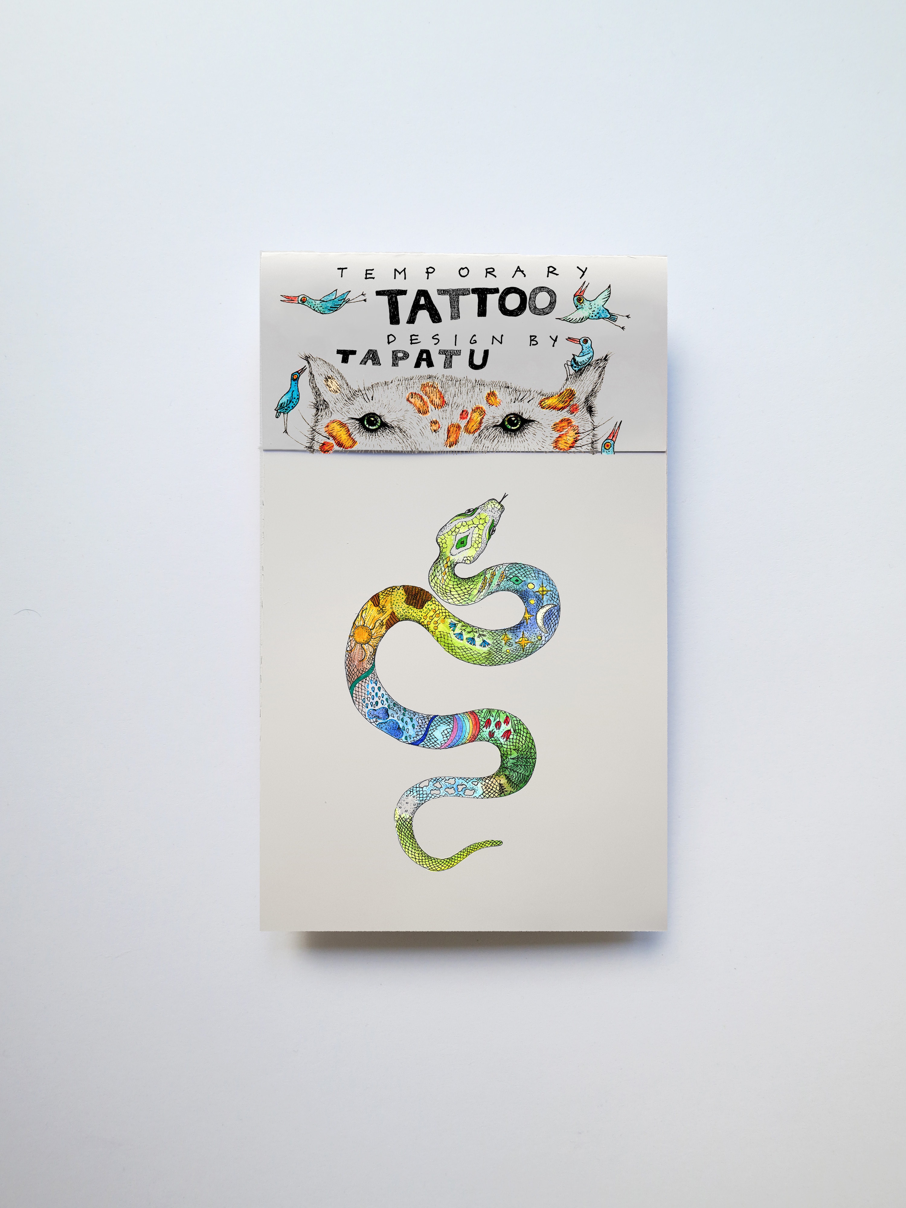 TAPATU AJUTINE TÄTOVEERING VÄRVILINE SNAKE