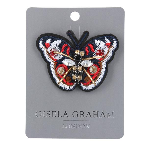 PROSS JEWELLED AND BEADED BUTTERFLY, RED