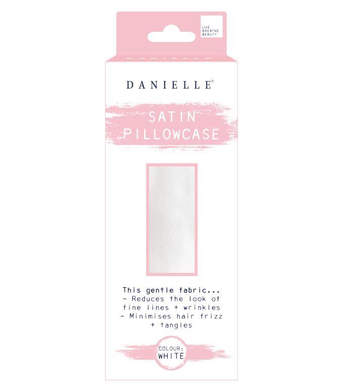 Danielle padjapüür: Live Breathe Beauty, white satin, 50x75cm