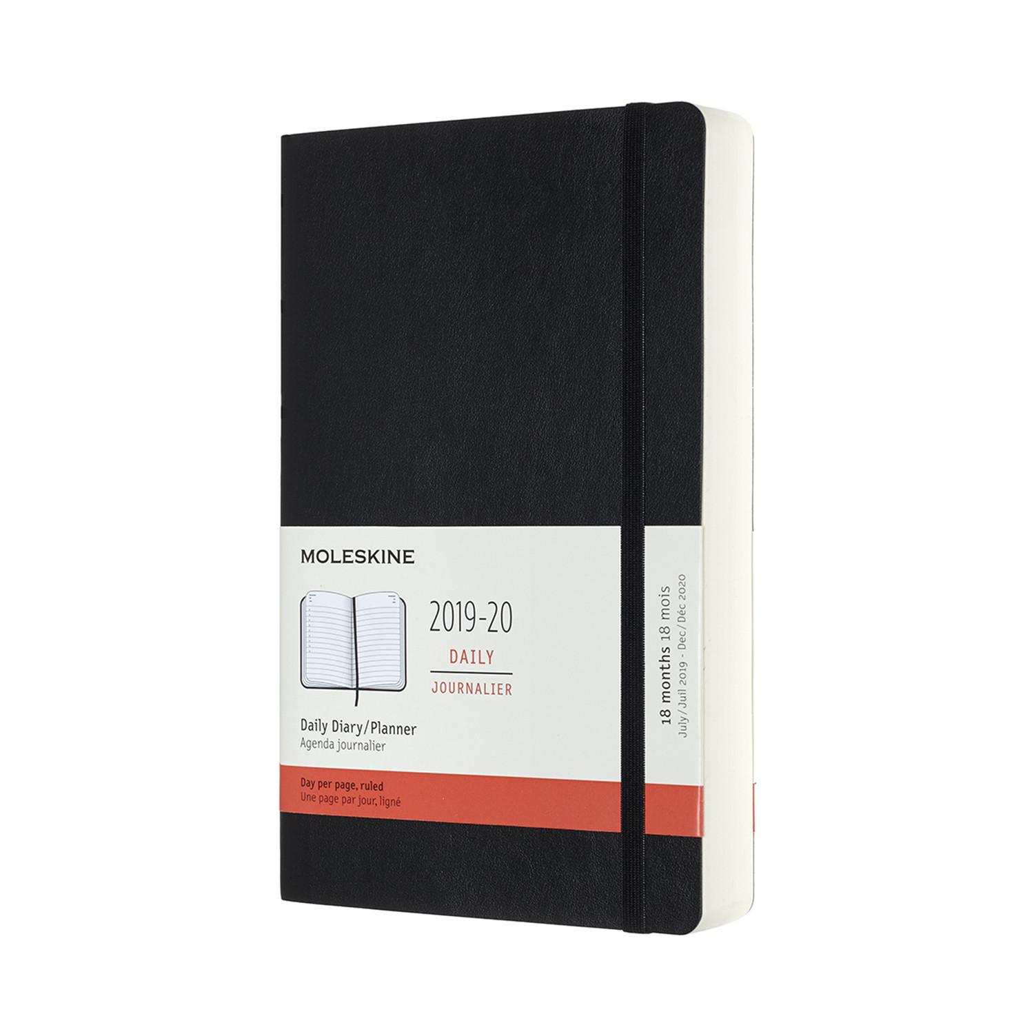 Moleskine 2019-20 18M Daily Diary Large Black Softcover