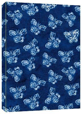 Shibori Indigo Butterflies Dotted Paperback Journal