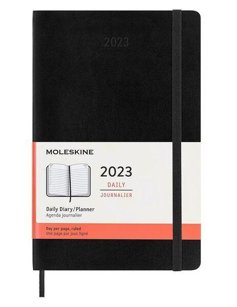 MOLESKINE 12M (2023) DAILY DIARY, LARGE, BLACK, SOFT COVER