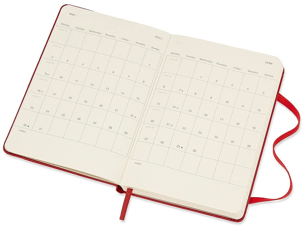 Moleskine 18M (07.21-2022) Weekly Notebook Pocket, SCARLET RED