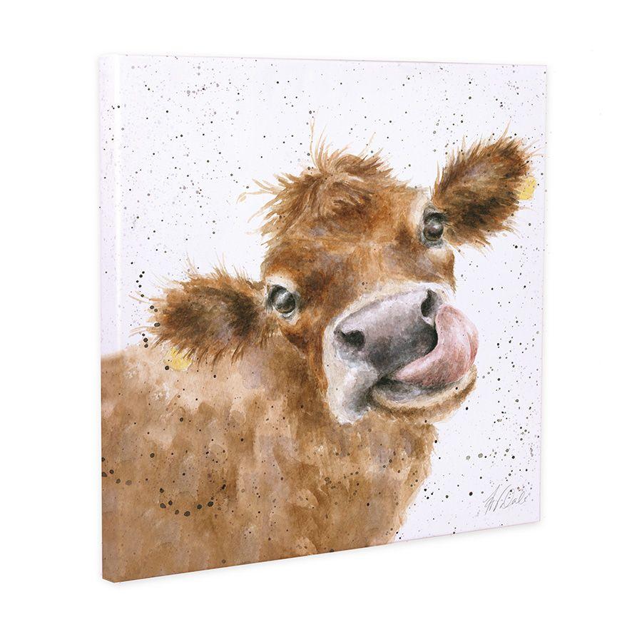 Wrendale seinapilt Canvas, Mooo Cow, 20x20cm