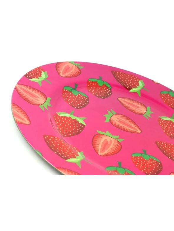 Taldrik Strawberry, plastik, 33cm, assortii