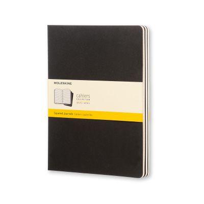 Moleskine Cahier Journals Xlarge Squared 3 Set, Black