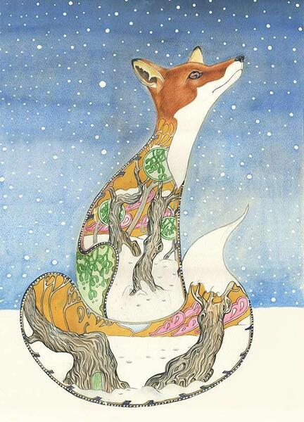 ÕNNITLUSKAART FOX IN THE SNOW