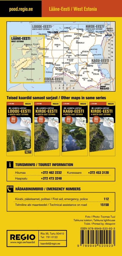 REGIO LÄÄNE-EESTI TURISMIKAART 1:275 000