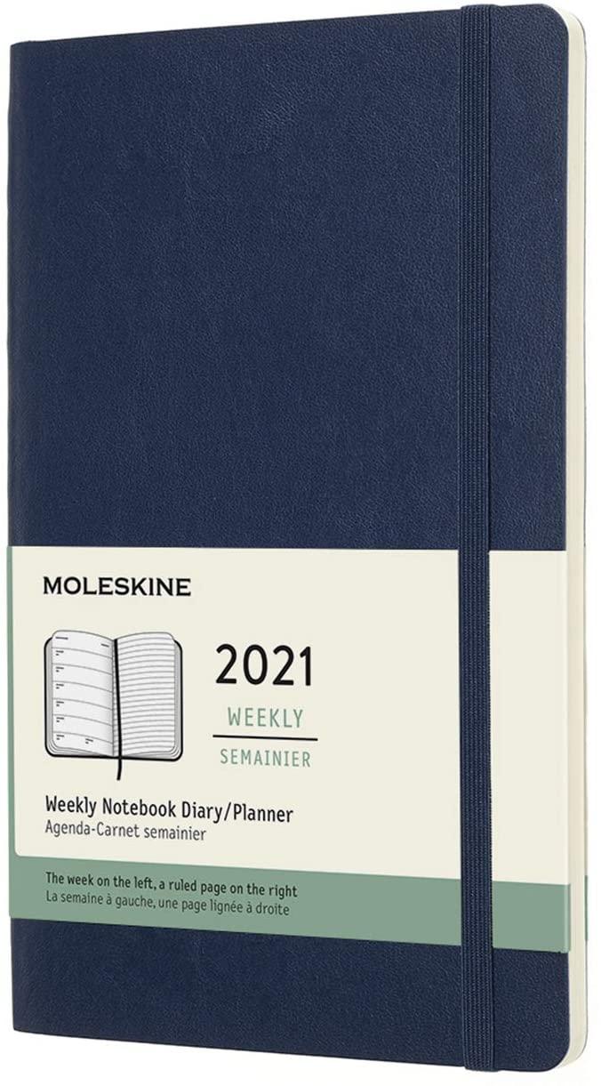 2021 Moleskine 12M Weekly Notebook Large, Sapphire BLUE