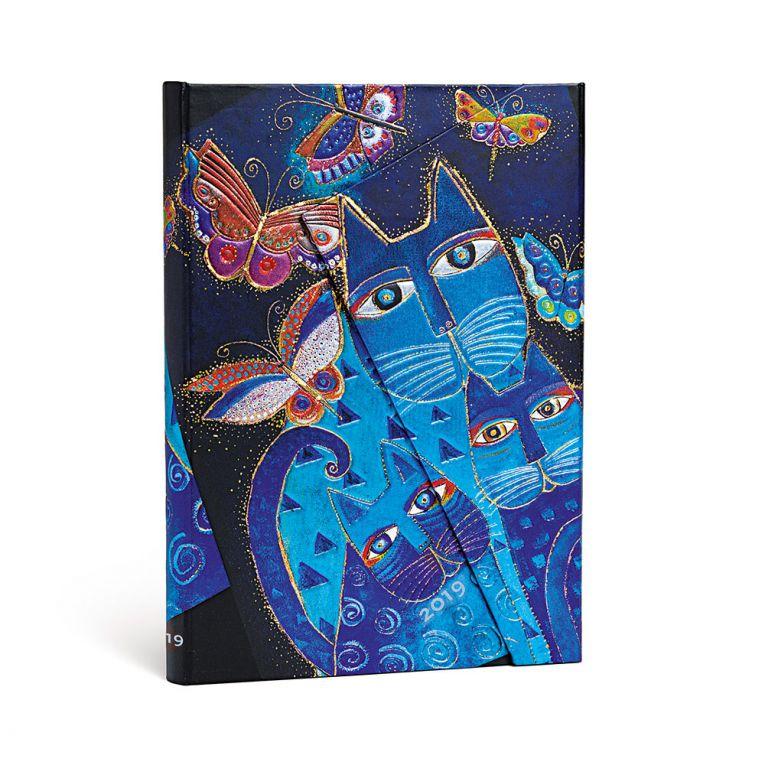 2019 Paperblanks Verso Midi Blue Cats and Butterflies