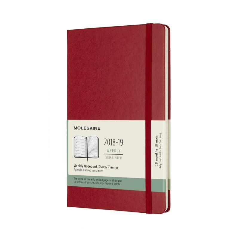 Moleskine 2018-19 18M Weekly Notebook Large Scarlet Red Hard Cover