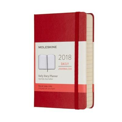 2018 Moleskine 12M Daily Pocket Scarlet Red Hard