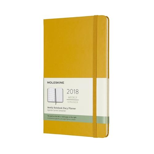 2018 Moleskine 12M Weekly Notebook Large Maple Yellow Hard