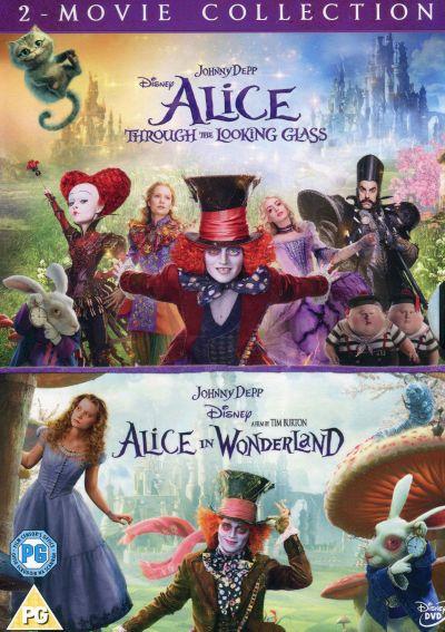 ALICE IN WONDERLAND (2010) / ALICE THROUGH THE LOOING GLASS (2016) 2DVD