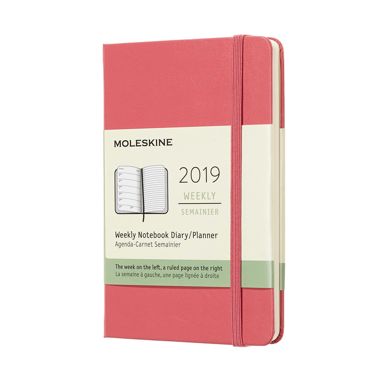 2019 Moleskine 12M Weekly Diary Pocket Daisy PinkhHARD COVER