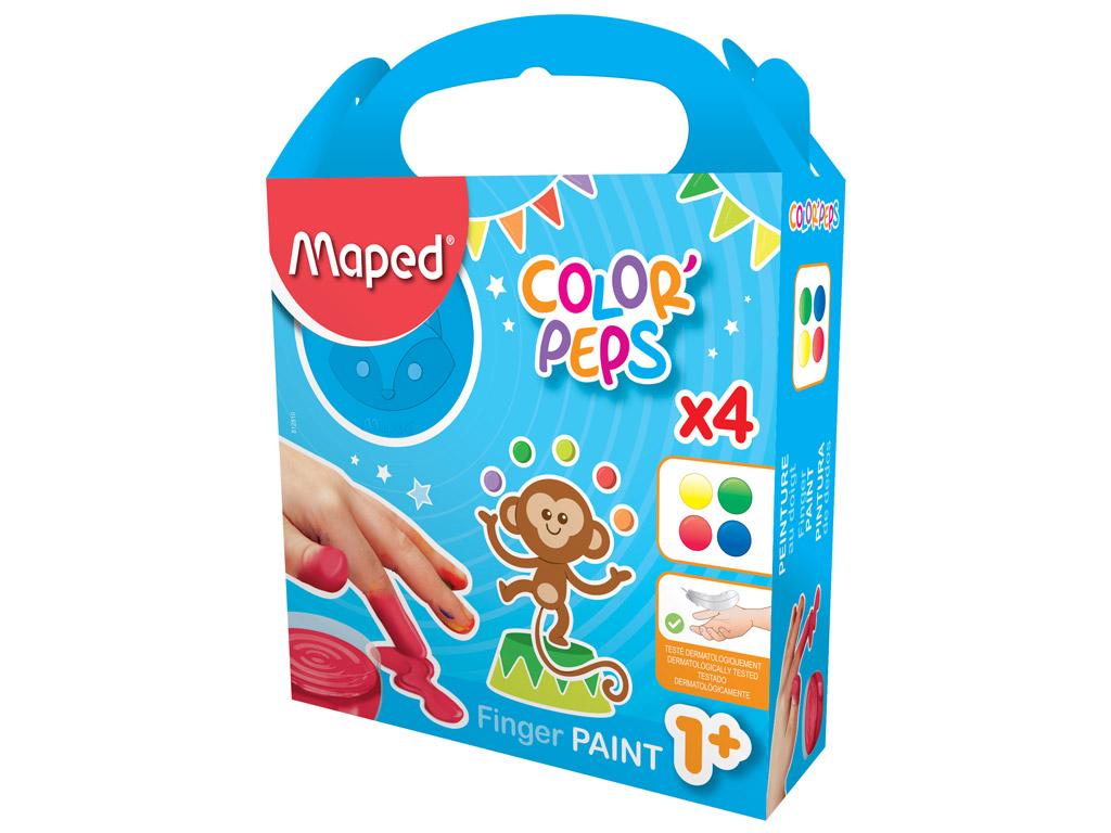 Näpuvärvid Maped ColorPeps 4 värvi x80g, alates 1. eluaastast