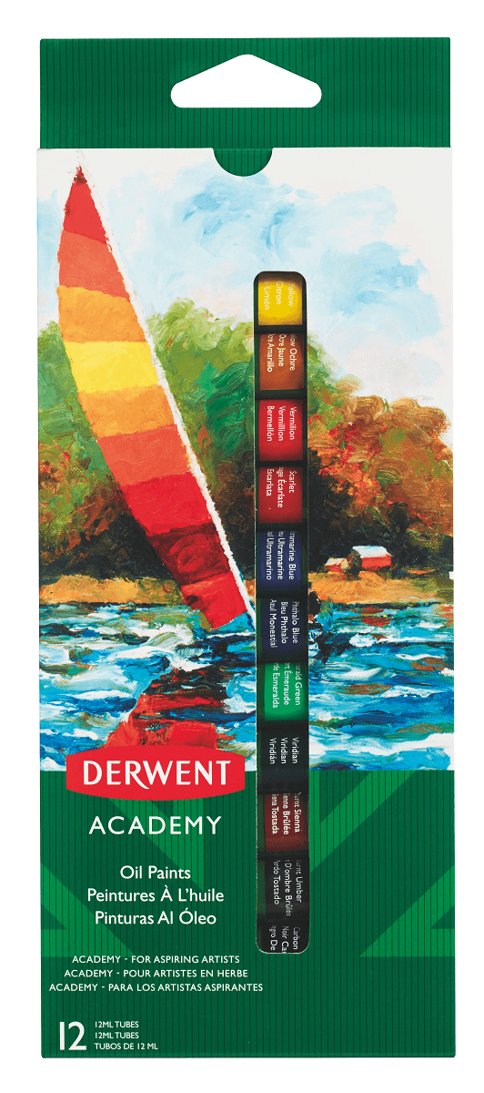 Õlivärv Derwent Academy, 12ml 12 värvi
