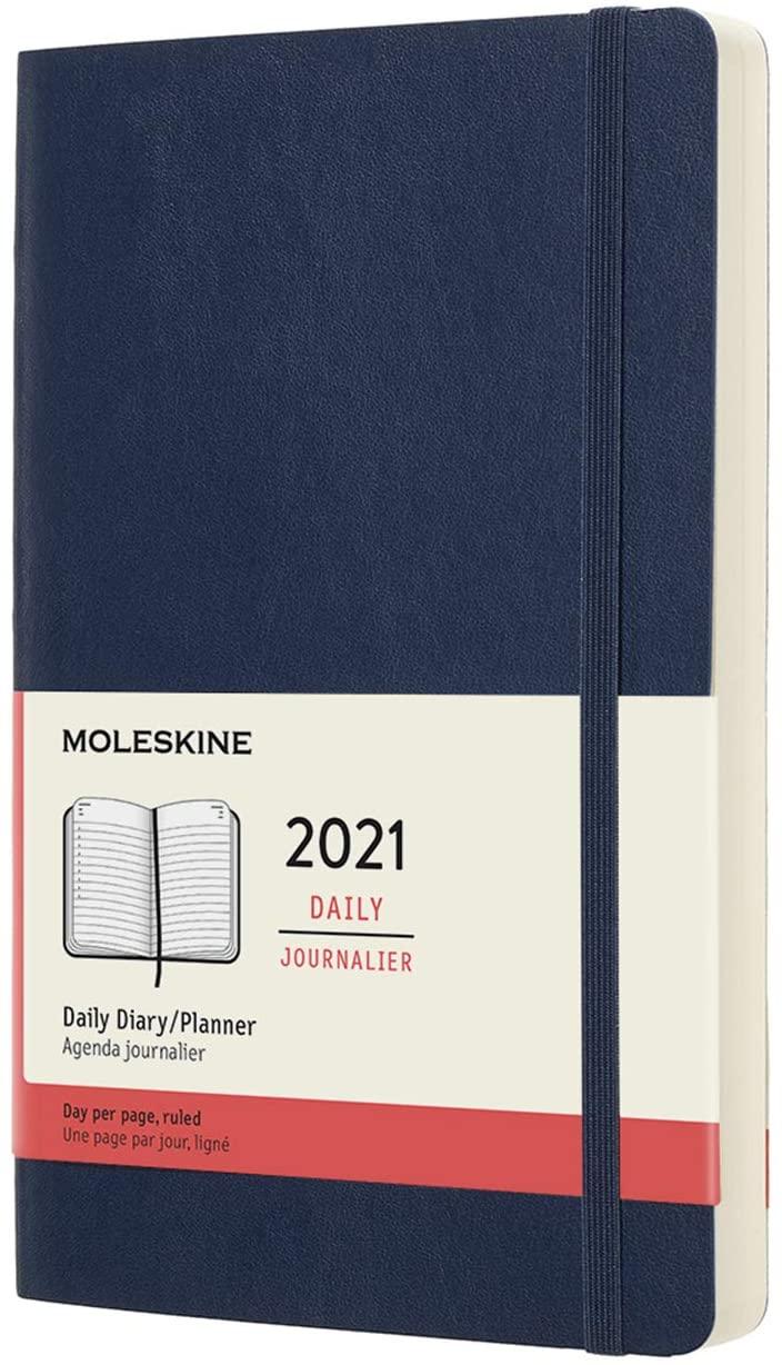 2021 Moleskine 12M Daily Diary Large, Sapphire BluE
