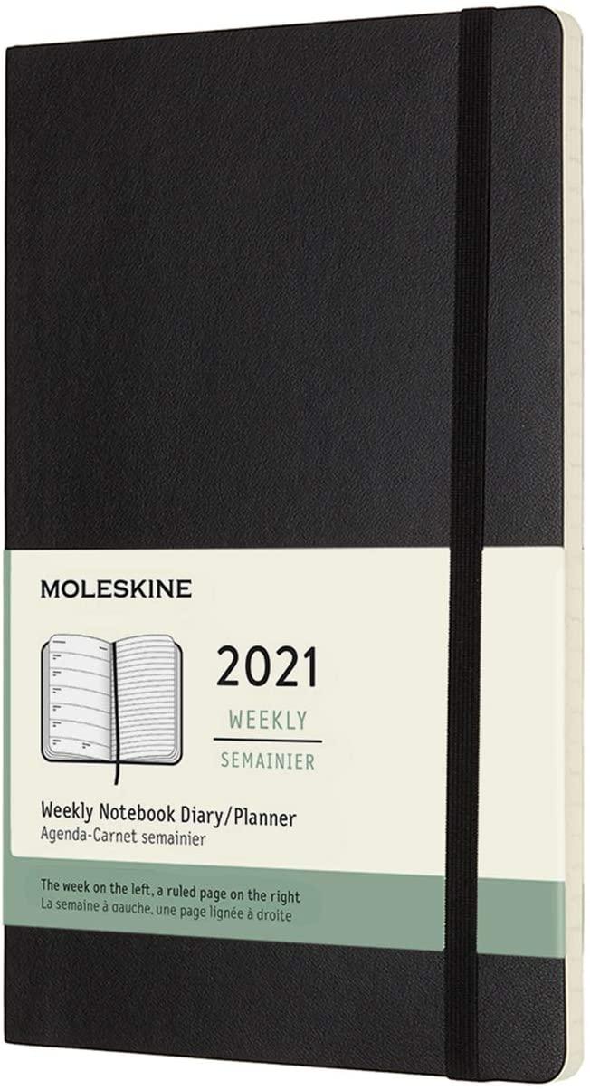 2021 Moleskine 12M Weekly Notebook Large, Black