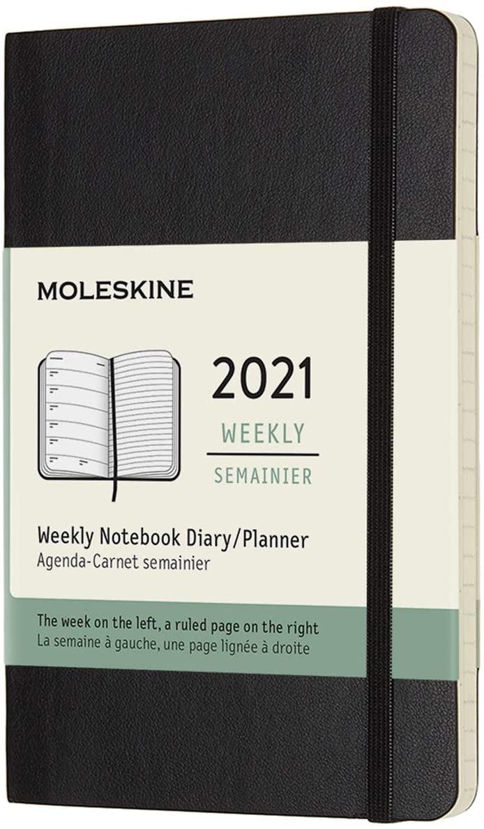 2021 Moleskine 12M Weekly Notebook Pocket, Black