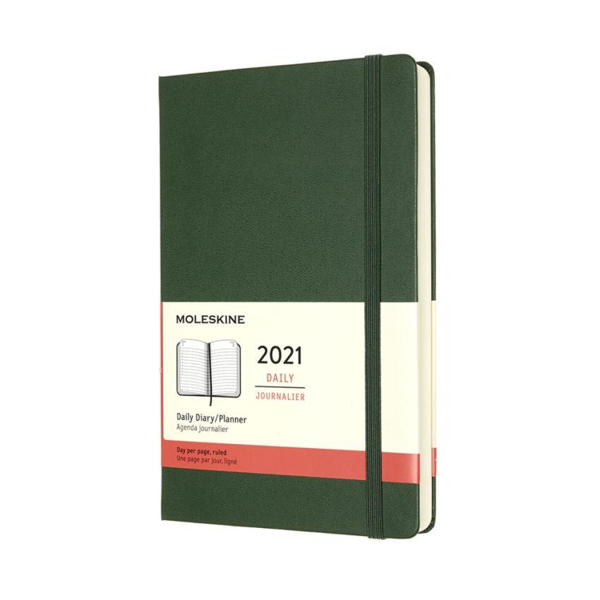 2021 Moleskine 12M Daily Diary Large, Myrtle Green