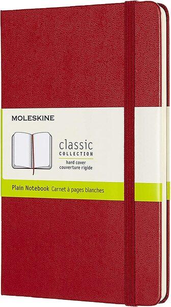 MOLESKINE NOTEBOOK MEDIUM PLAIN SCARLET RED HARD COVER