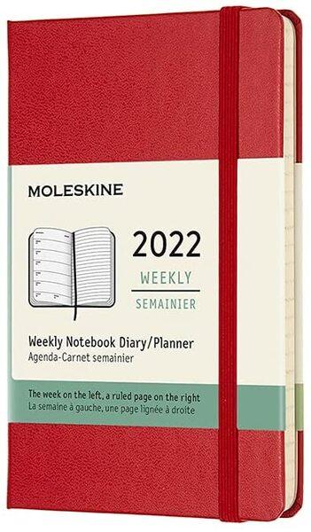 MOLESKINE 12M (2022) WEEKLY NOTEBOOK POCKET, SCARLET RED