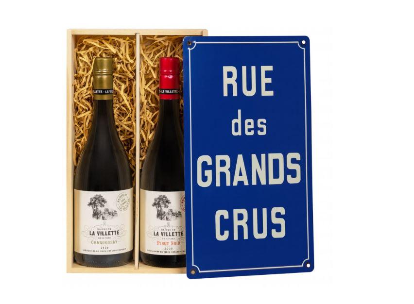 Veinipudeli kinkekarp Rue des Grand Crus, 2-le pudelile