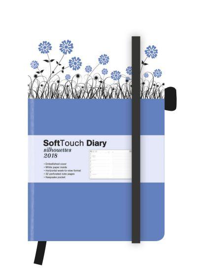 SOFTTOUCH DIARY SMALL 2018: SILHOUETTES CORNFLOWERS