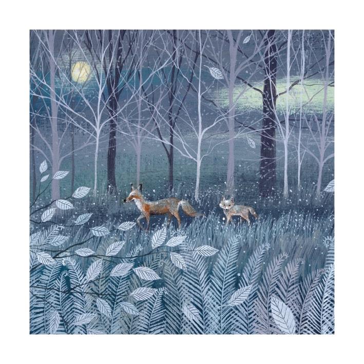 Jõulukaartide komplekt Xmas Fayre, Red Fox & Cub, 8tk