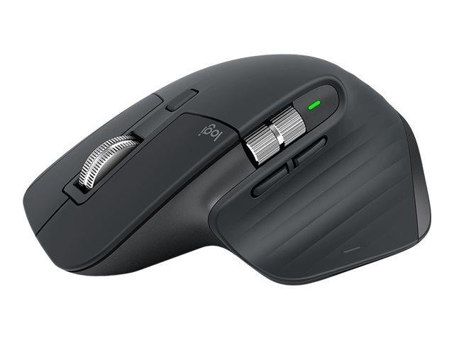 HIIR LOGITECH MX MASTER 3 ADVANCED WIRELESS MOUSE GRAPHITE 2.4GHZ/BT LASER 7-BUTTON USB-C CHARGING 2YW, UNIFYING RECIEVER