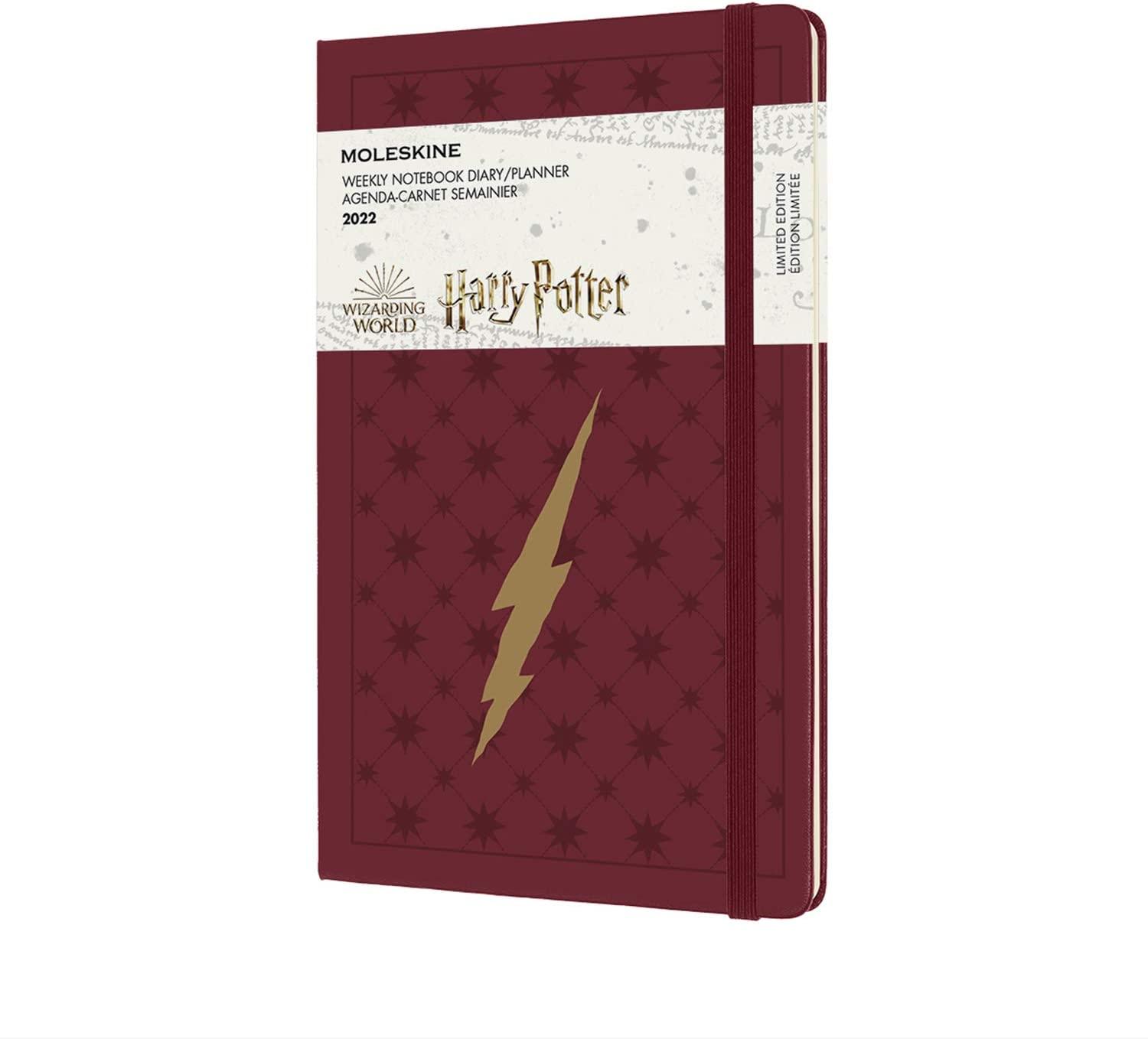Moleskine 12M (2022) Harry Potter Weekly NotebooklLARGE, BORDEAUX RED