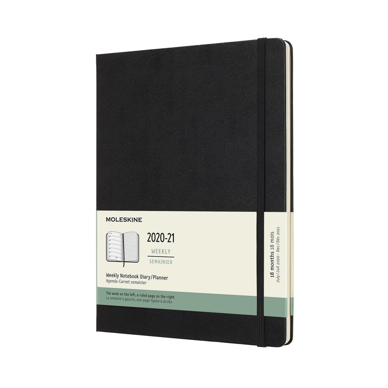 Moleskine 2020-21 18M Weekly Notebook Xlarge Black HARD COVER
