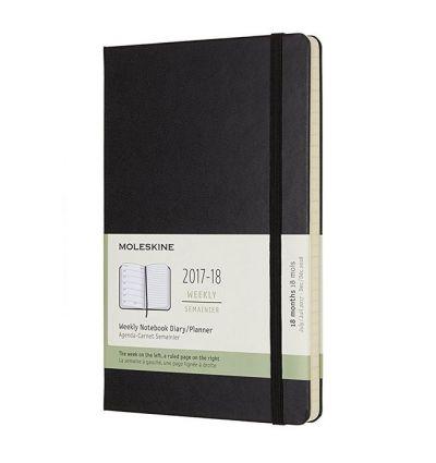Moleskine 2017-18 18M Weekly Notebook Large BlackhHARD COVER